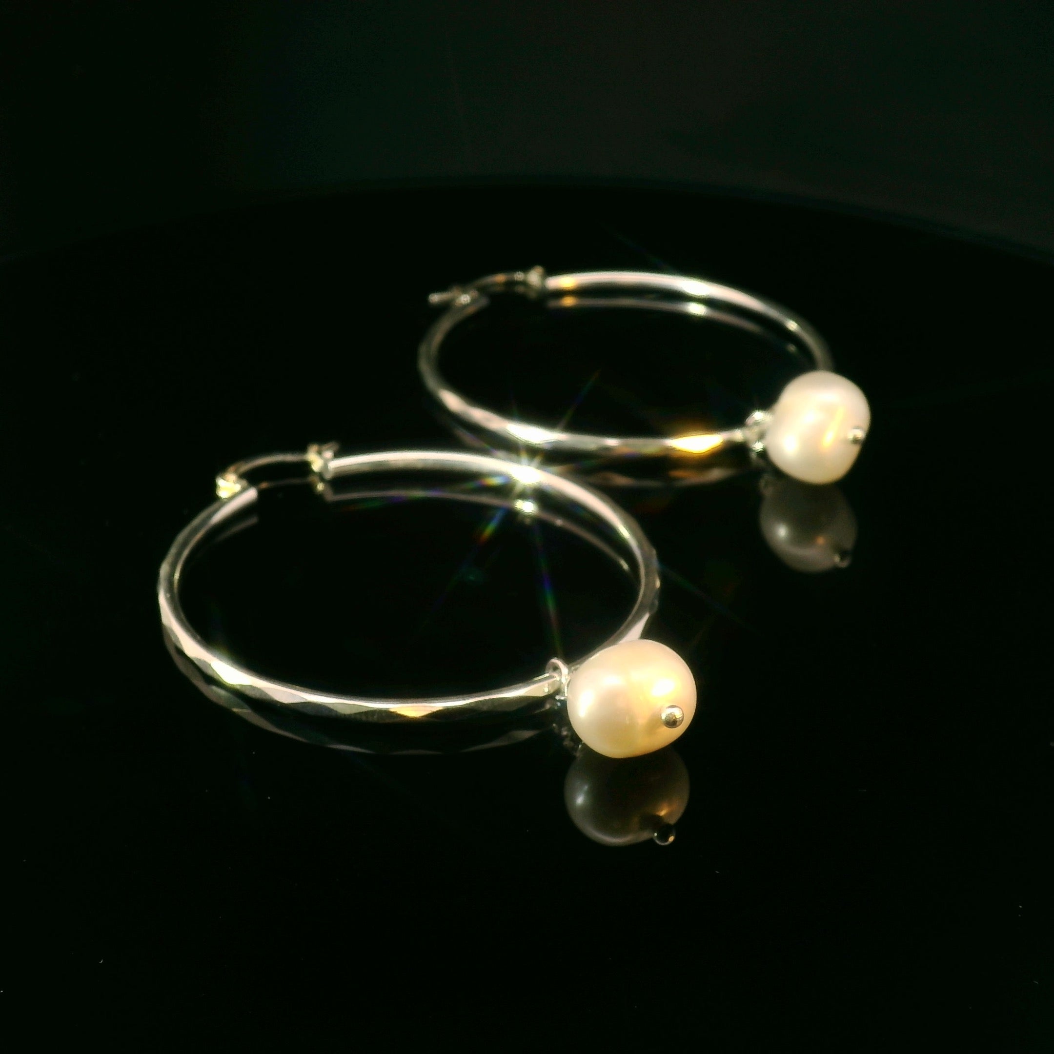 Arete Arracada Grande Plata-Perla-Zirc