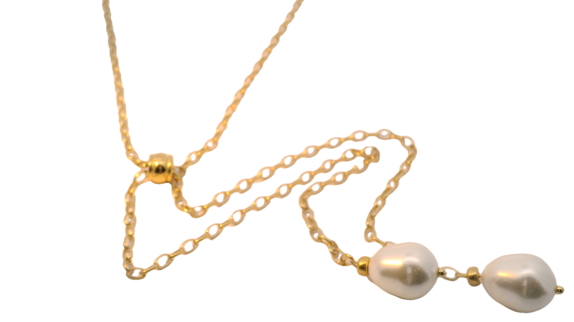 Collar De Dos Perlas Ajustable