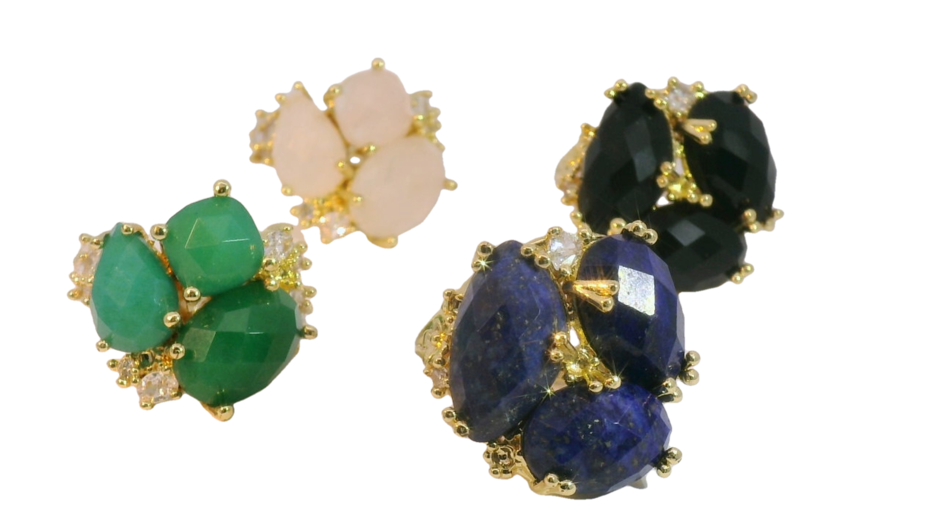 Anillo De 3 Piedras Preciosas con Zirconia