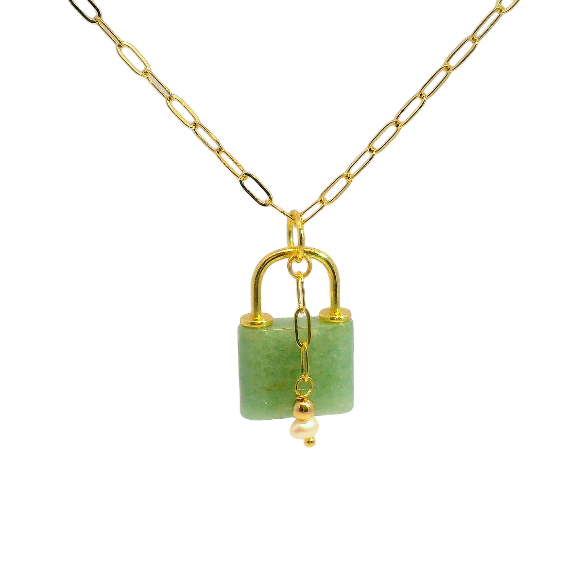 Collar Golden Lock Pearl