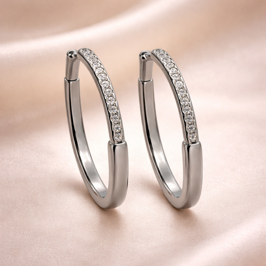 Arete Arracada Luna Cristal