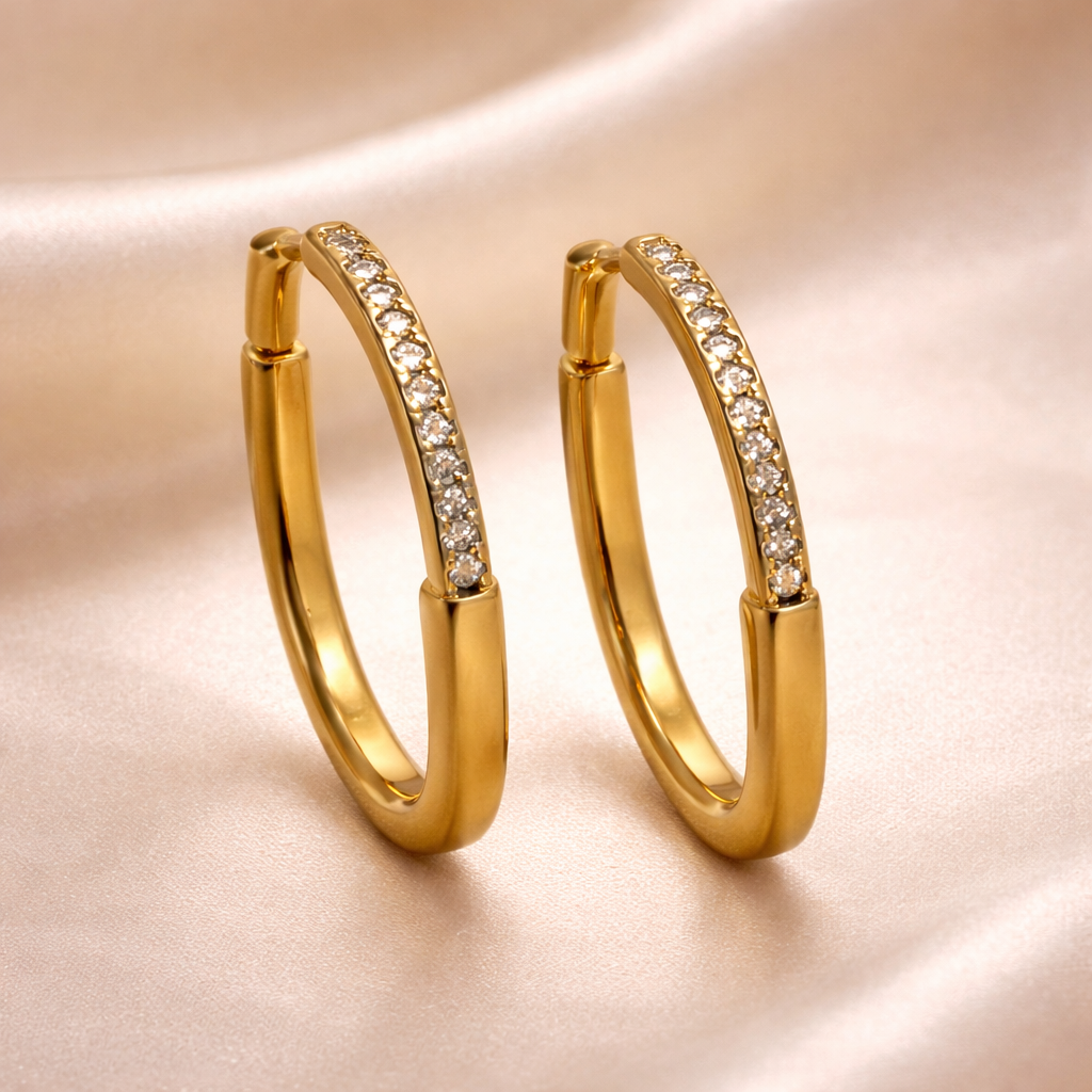 Arete Arracada Luna Cristal