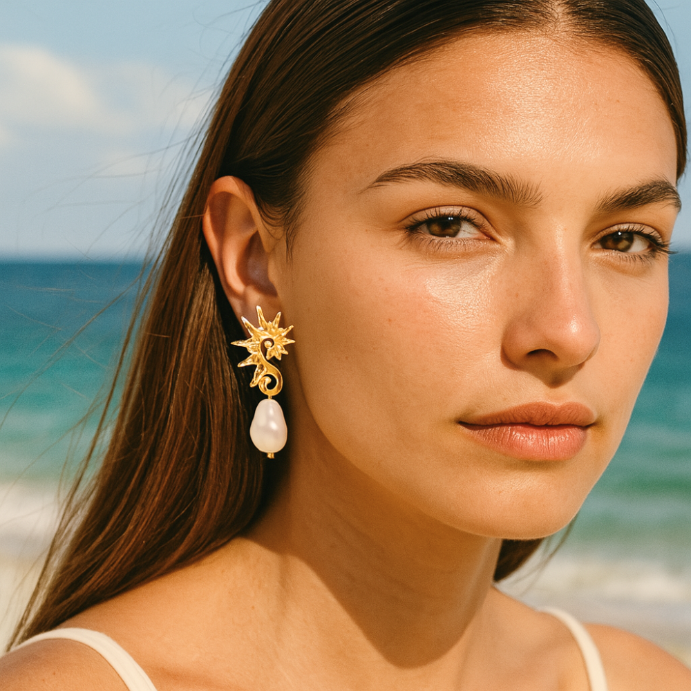 Aretes Golden Sea Whispers