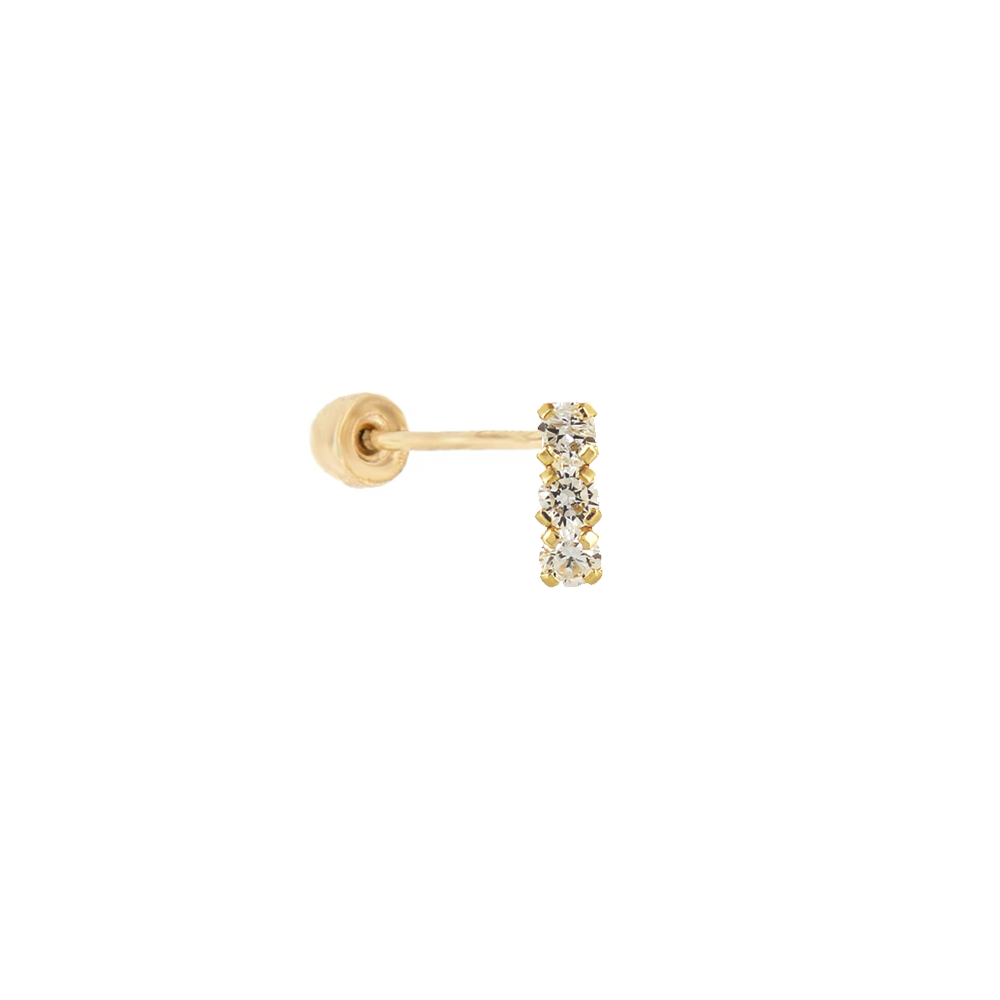 Broquel Tira Oro 10k y CZ