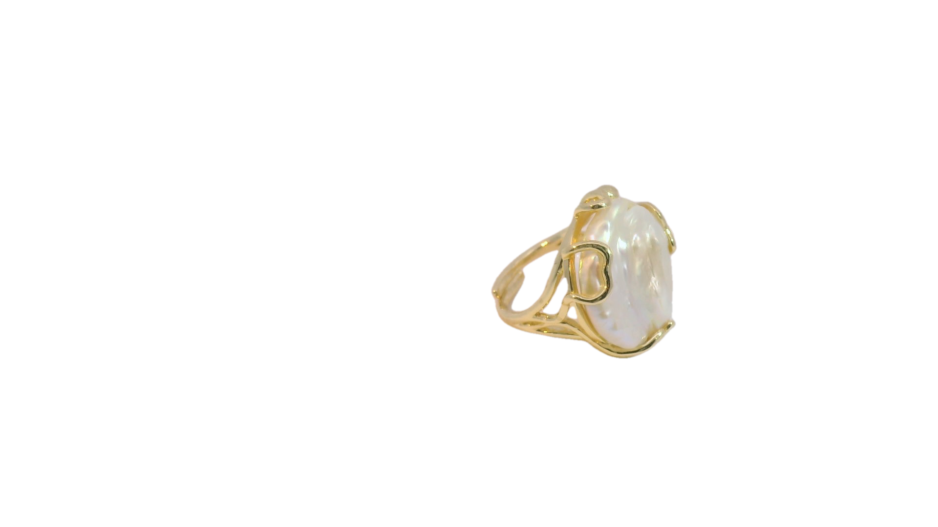 Anillo De Perla Circular Grande