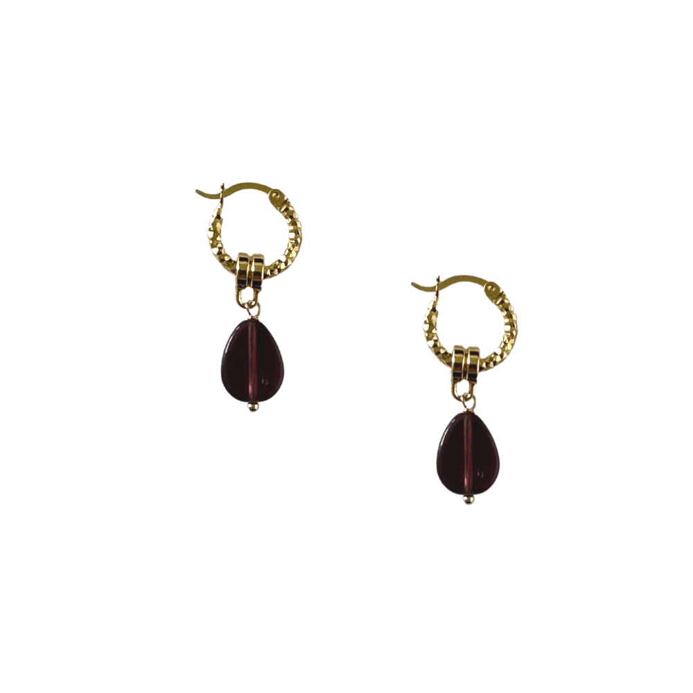 Aretes Burgundy Drop