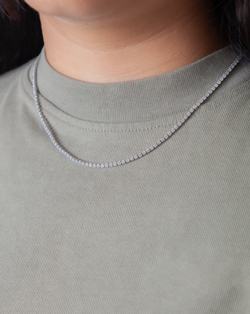 Collar Brillante Plateado