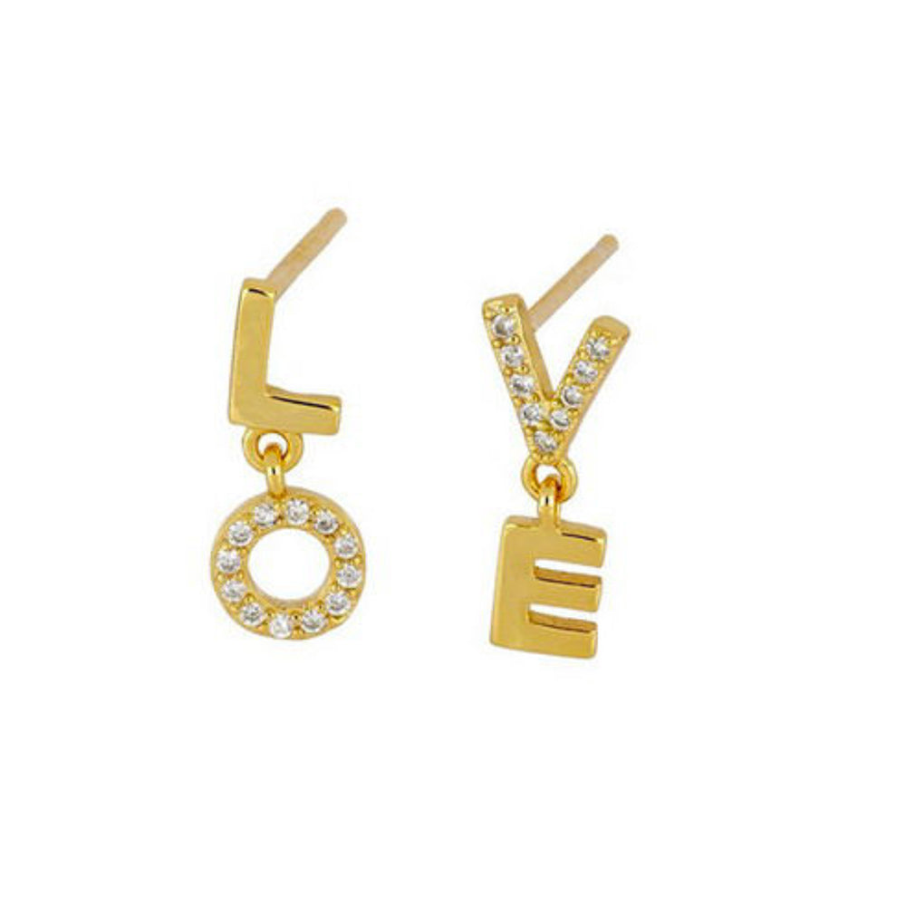 Aretes Oro Plata Love