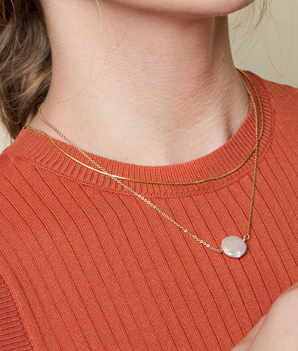 Collar Perla Plana