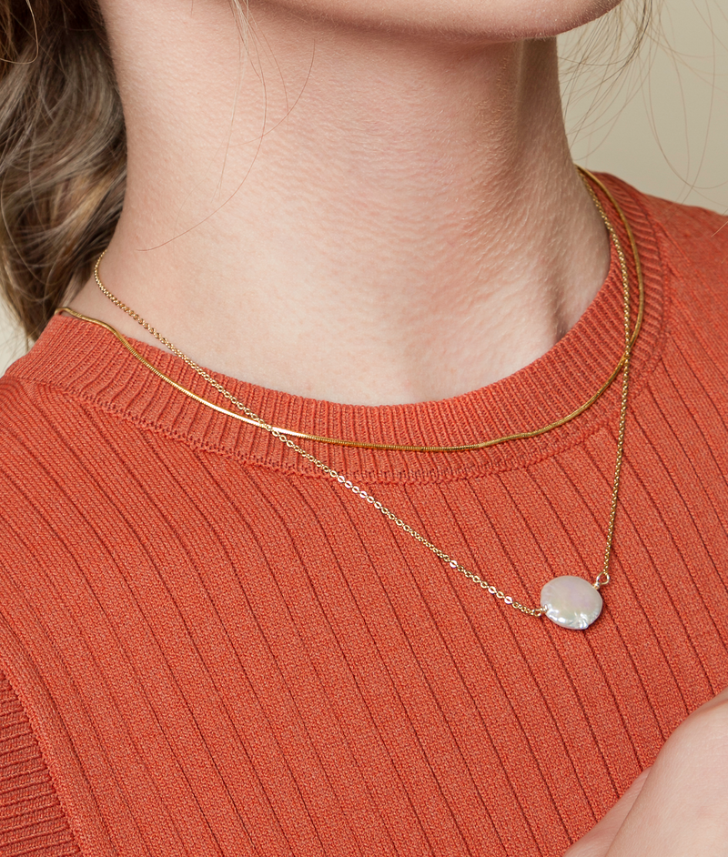 Collar Perla Plana
